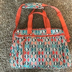 Vera Bradley Go Fish Coral Lighten Up Weekender Tote Bag